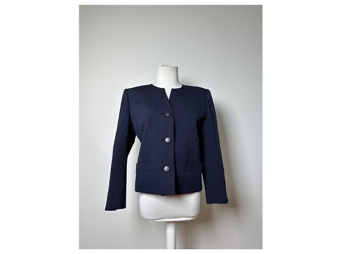 Vintage Dior Wool Jacket Navy S Navy blue - view 14