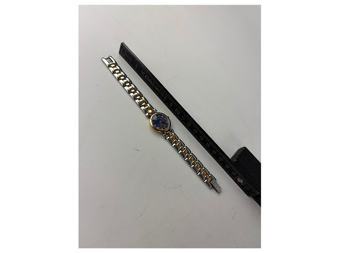 Orologio da polso vintage Givenchy in acciaio inossidabile blu e oro - vista 10