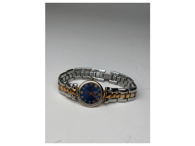 Orologio da polso vintage Givenchy in acciaio inossidabile blu e oro - vista 3