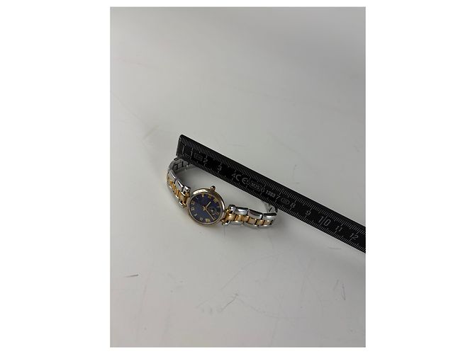 Orologio da polso vintage Givenchy in acciaio inossidabile blu e oro - vista 4