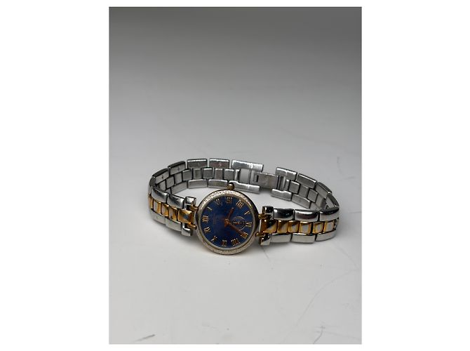 Orologio da polso vintage Givenchy in acciaio inossidabile blu e oro - vista 6