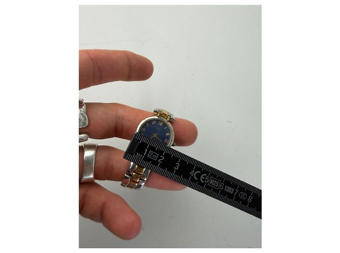 Orologio da polso vintage Givenchy in acciaio inossidabile blu e oro - vista 8