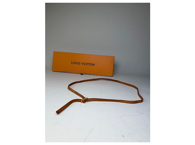 Vintage Louis Vuitton Ledergürtel mit Logo Tan Gold Kamel - Ansicht 10
