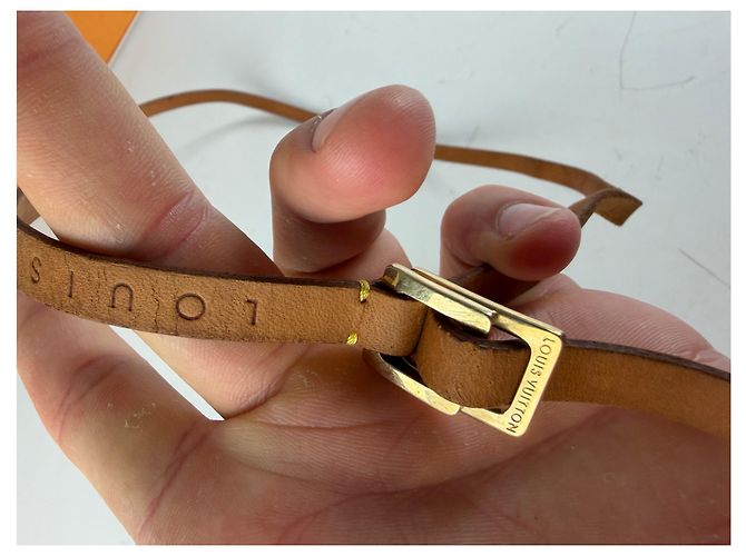 Vintage Louis Vuitton Ledergürtel mit Logo Tan Gold Kamel - Ansicht 2