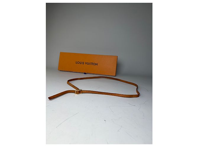 Vintage Louis Vuitton Ledergürtel mit Logo Tan Gold Kamel - Ansicht 4