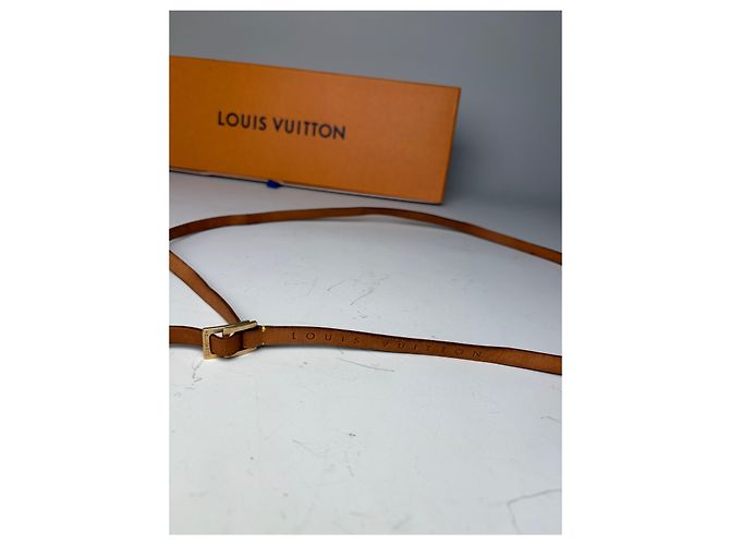 Vintage Louis Vuitton Ledergürtel mit Logo Tan Gold Kamel - Ansicht 6