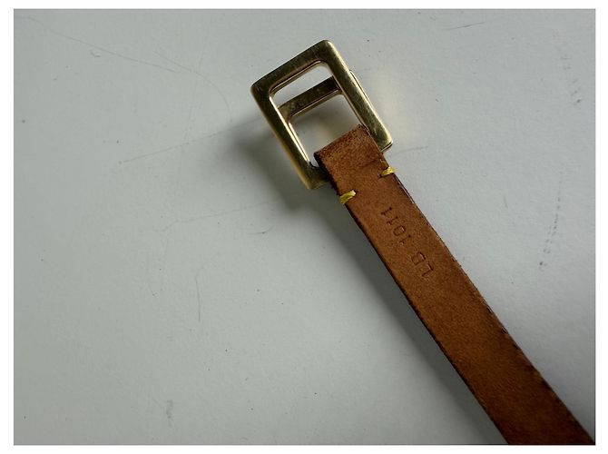 Vintage Louis Vuitton Ledergürtel mit Logo Tan Gold Kamel - Ansicht 7