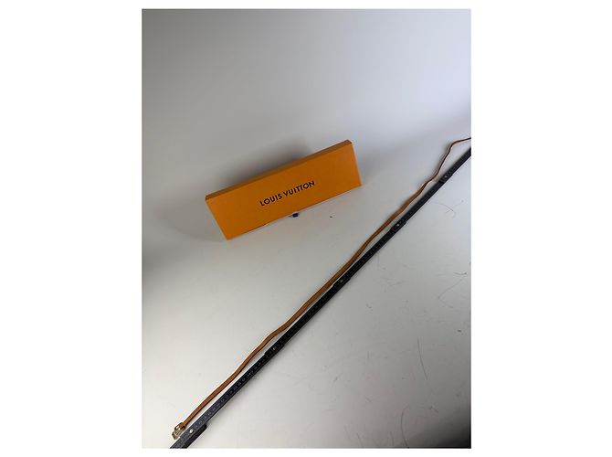 Vintage Louis Vuitton Ledergürtel mit Logo Tan Gold Kamel - Ansicht 8
