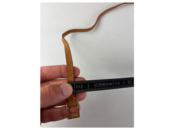 Vintage Louis Vuitton Ledergürtel mit Logo Tan Gold Kamel - Ansicht 9
