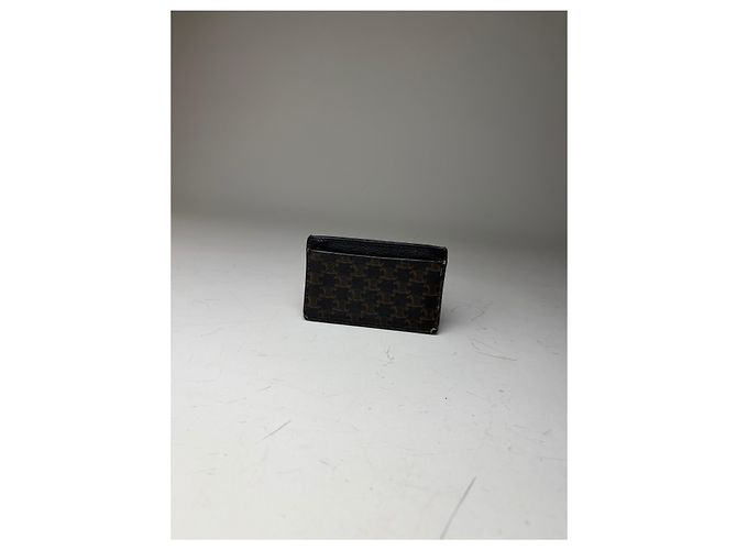 Céline Vintage Celine Kartenetui aus Monogramm-Canvas und Leder Schwarz Braun - Ansicht 3