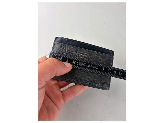 Céline Vintage Celine Kartenetui aus Monogramm-Canvas und Leder Schwarz Braun - Ansicht 8