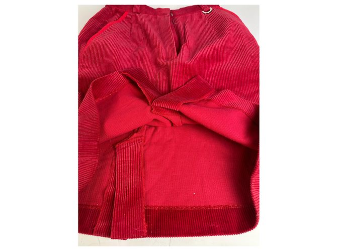 Gonna in velluto a coste di cotone vintage Dior Rossa M Rosso - vista 11