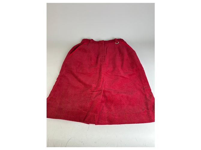 Gonna in velluto a coste di cotone vintage Dior Rossa M Rosso - vista 5