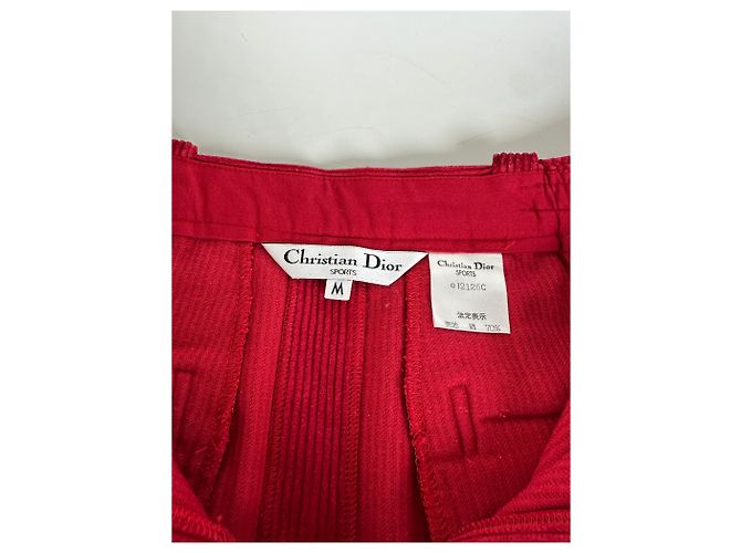 Gonna in velluto a coste di cotone vintage Dior Rossa M Rosso - vista 6