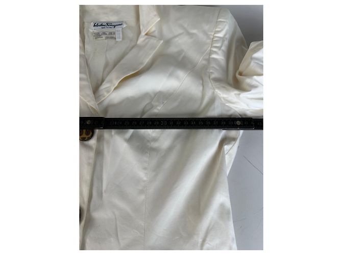 Salvatore Ferragamo Blazer in cotone vintage Ferragamo Crema L - vista 11