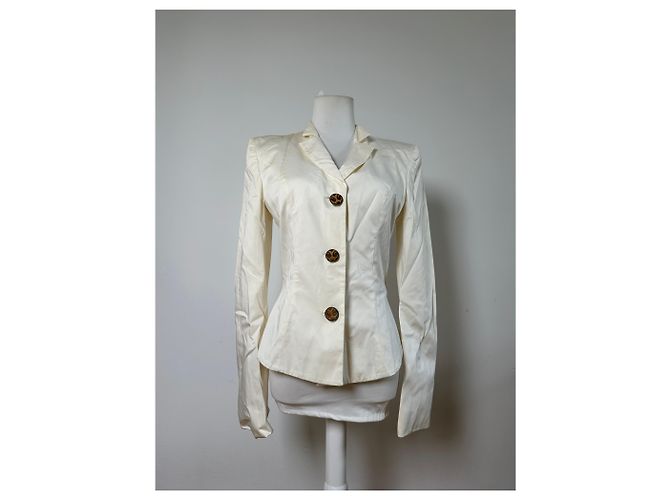 Salvatore Ferragamo Blazer in cotone vintage Ferragamo Crema L - vista 13