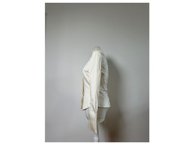 Salvatore Ferragamo Blazer in cotone vintage Ferragamo Crema L - vista 2