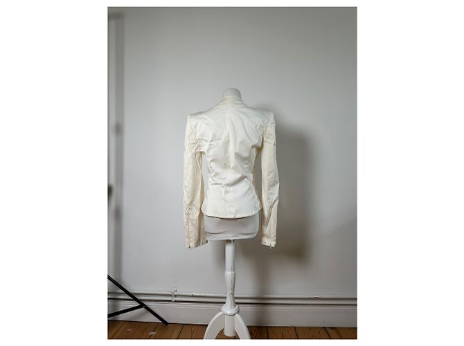 Salvatore Ferragamo Blazer in cotone vintage Ferragamo Crema L - vista 3