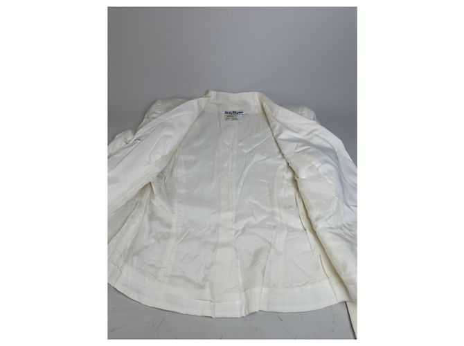 Salvatore Ferragamo Blazer in cotone vintage Ferragamo Crema L - vista 4