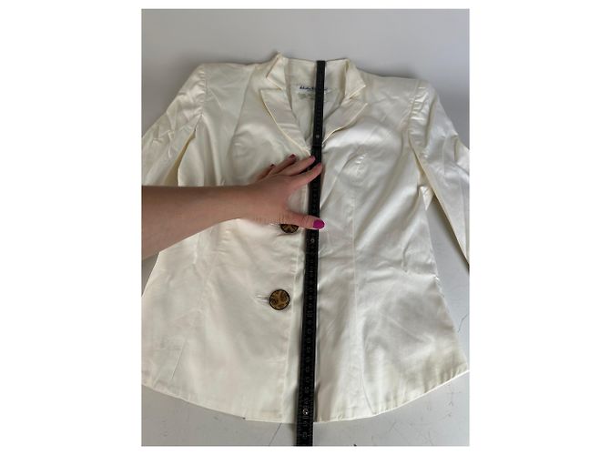 Salvatore Ferragamo Blazer in cotone vintage Ferragamo Crema L - vista 9