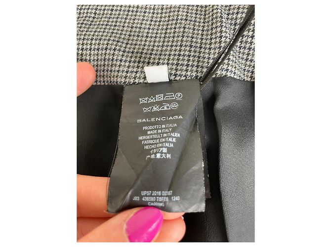 Everyday Gonna vintage Balenciaga pied-de-poule nero e bianco M - vista 7