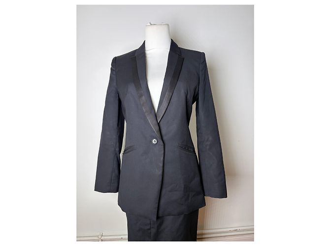 Conjunto de saia e casaco vintage Cartier preto S - vista 13