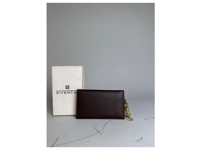 Vintage Givenchy Kalbsleder Schlüsselanhänger Dunkelbraun Gold - Ansicht 10