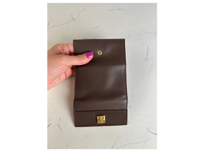 Vintage Givenchy Kalbsleder Schlüsselanhänger Dunkelbraun Gold - Ansicht 6
