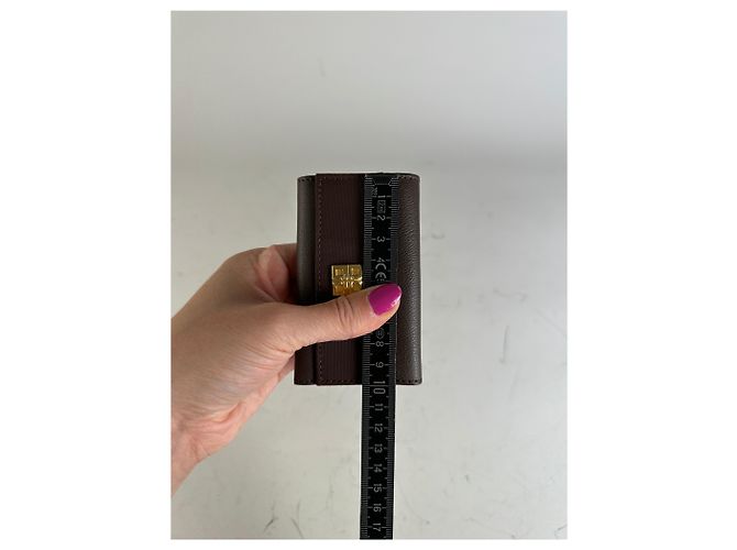 Vintage Givenchy Kalbsleder Schlüsselanhänger Dunkelbraun Gold - Ansicht 7