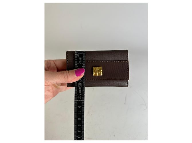 Vintage Givenchy Kalbsleder Schlüsselanhänger Dunkelbraun Gold - Ansicht 8