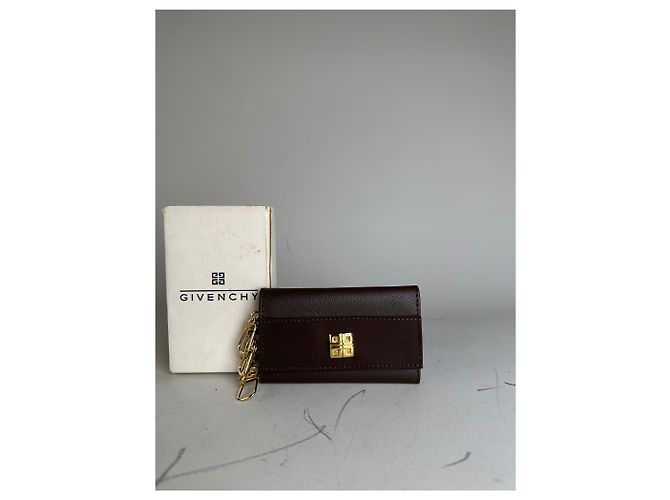 Vintage Givenchy Kalbsleder Schlüsselanhänger Dunkelbraun Gold - Ansicht 9