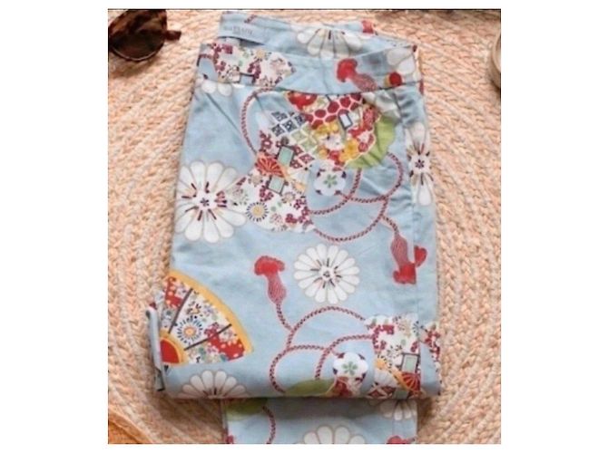 Pantalón Cacharel estampado floral azul Blanco Roja Verde Amarillo - vista 11