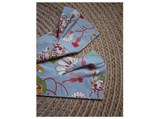 Pantalón Cacharel estampado floral azul Blanco Roja Verde Amarillo - vista 3