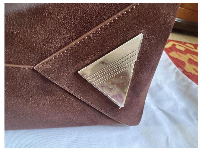The Attico Sac Cabas en Daim Marron - vue 11