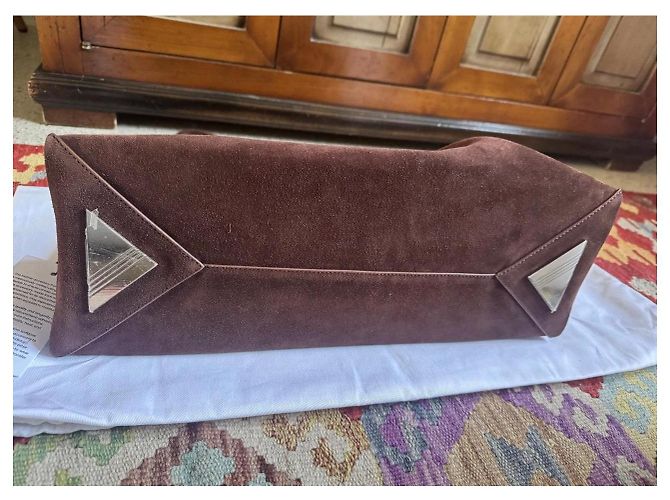 The Attico Sac Cabas en Daim Marron - vue 12