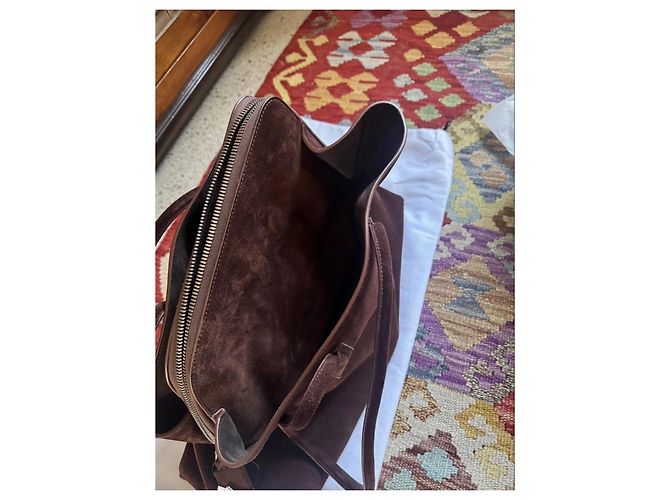 The Attico Sac Cabas en Daim Marron - vue 13