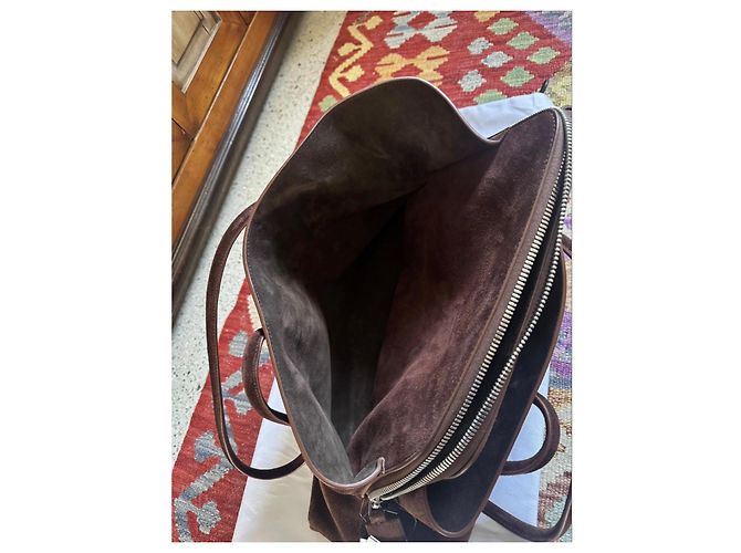 The Attico Sac Cabas en Daim Marron - vue 15