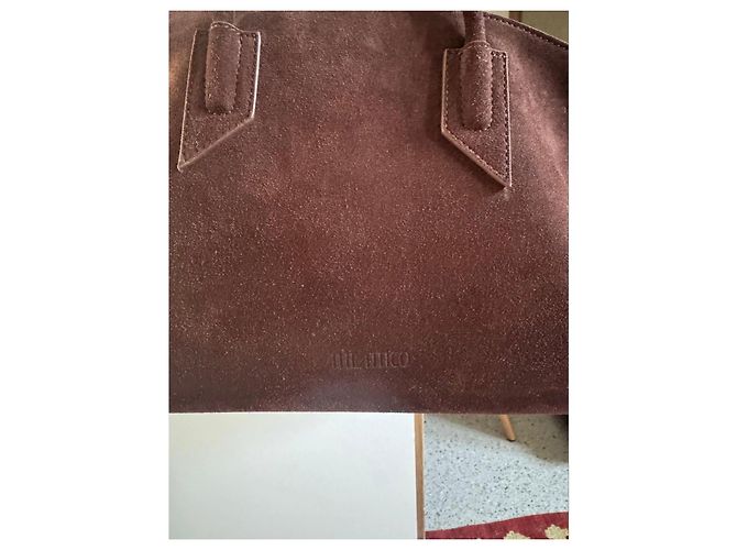 The Attico Sac Cabas en Daim Marron - vue 2