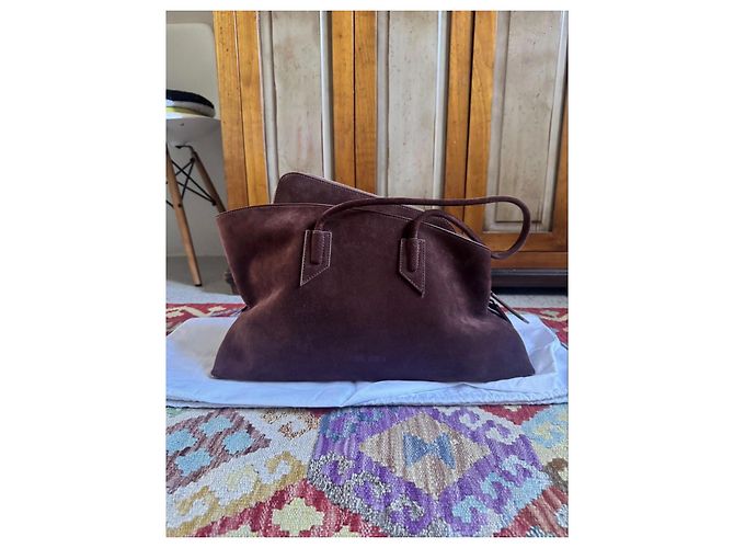 The Attico Sac Cabas en Daim Marron - vue 3