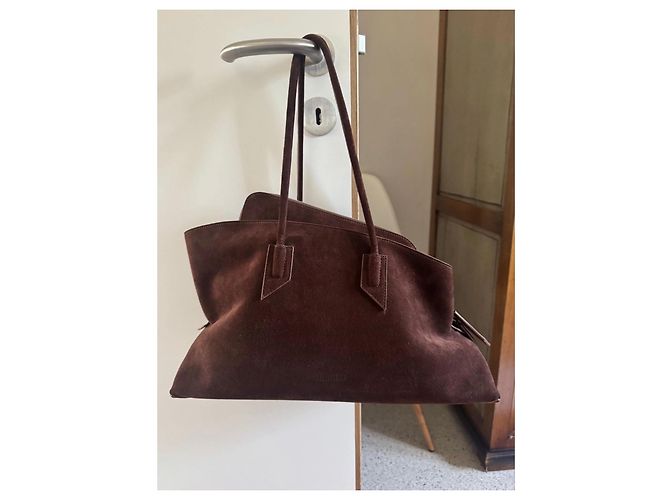 The Attico Sac Cabas en Daim Marron - vue 5