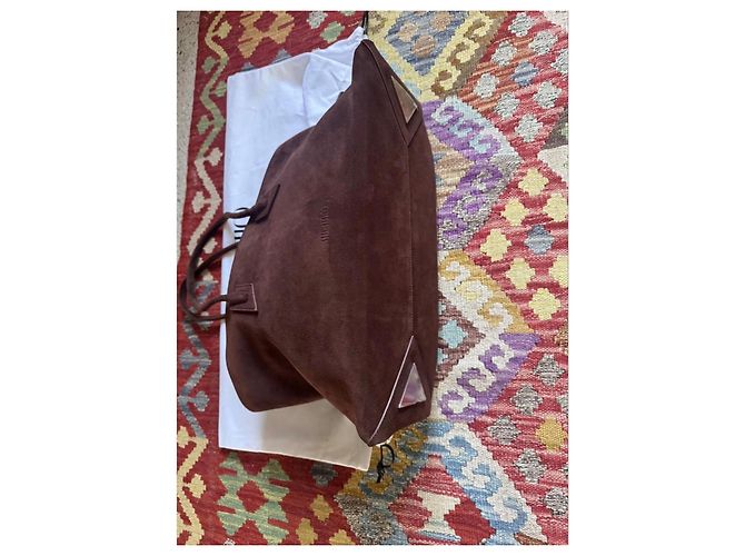 The Attico Sac Cabas en Daim Marron - vue 6