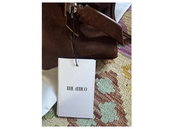 The Attico Sac Cabas en Daim Marron - vue 8