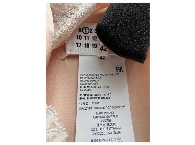 Maison Martin Margiela Maison Margiela Abito sottoveste in seta e pizzo rosa - vista 5
