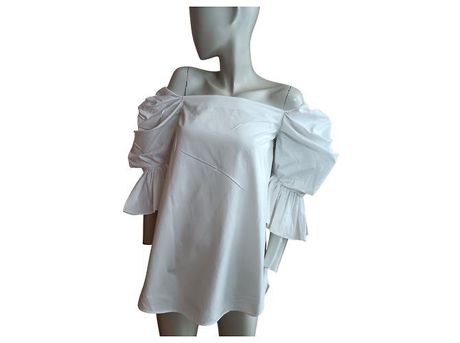 Weiße Bluse mit Puffärmeln Monographie - Ansicht 2