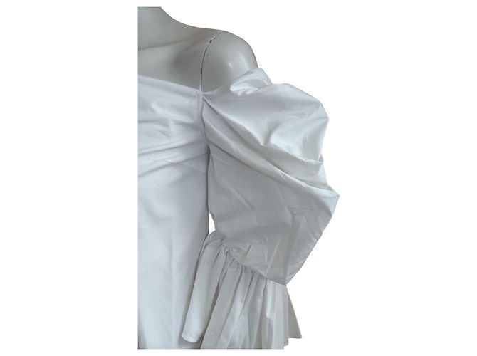 Weiße Bluse mit Puffärmeln Monographie - Ansicht 3