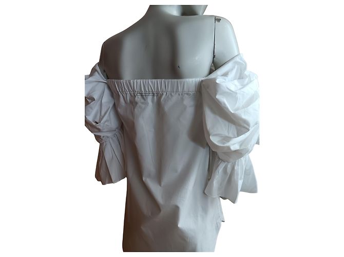 Weiße Bluse mit Puffärmeln Monographie - Ansicht 4