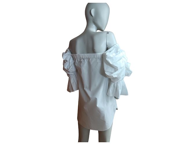 Weiße Bluse mit Puffärmeln Monographie - Ansicht 5