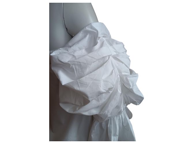 Weiße Bluse mit Puffärmeln Monographie - Ansicht 6