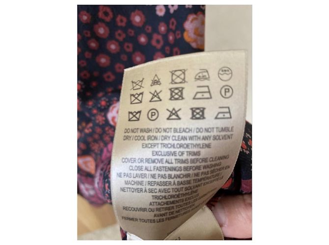 Burberry Seidenkleid mit Blumenprint Schwarz Pink Orange Bordeaux - Ansicht 10