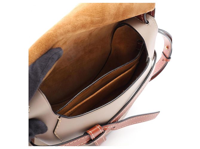 Borsa Loewe Gate Bag Small Marrone Beige Pelle - vista 3
